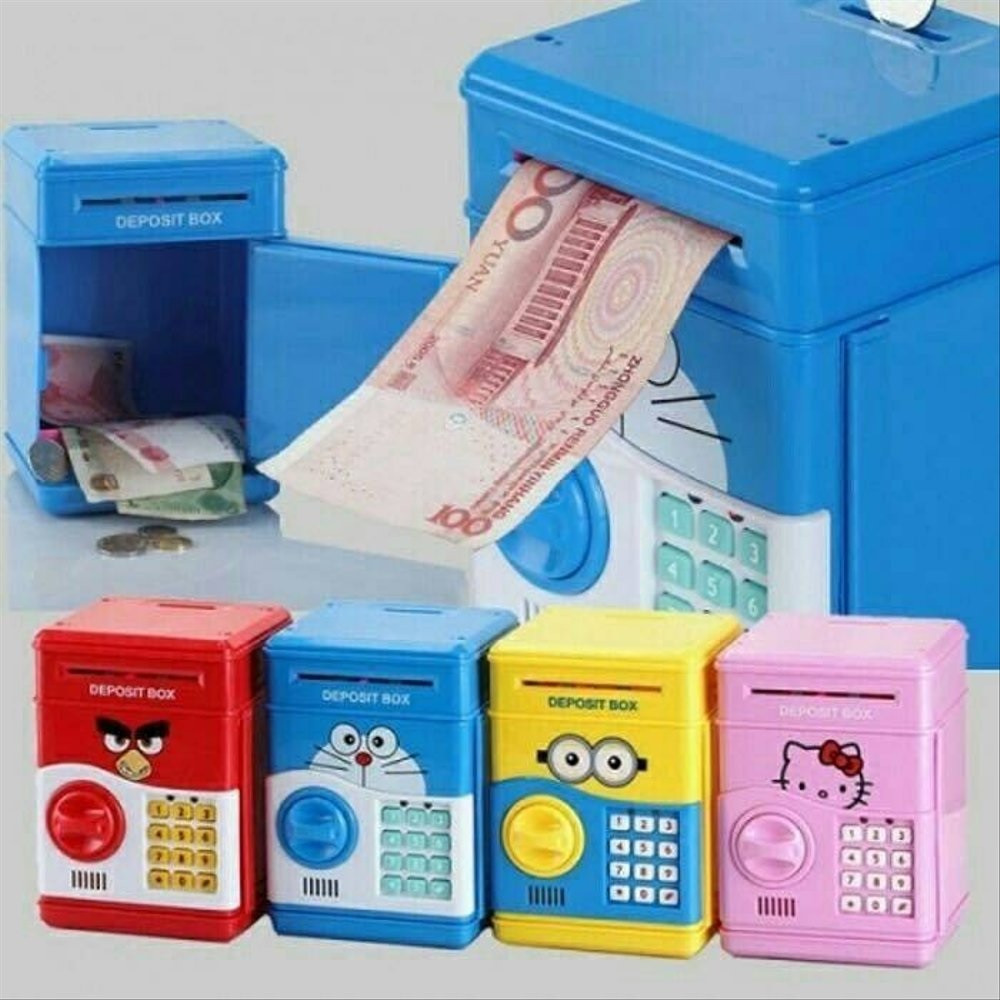 Детский сейф-копилка с кодом и купюроприемником piggy bank - фото 3 - id-p83683629