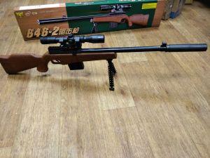 Детская снайперская пневматическая винтовка стреляет пластиковыми пульками 6 мм модель:NO.646-2