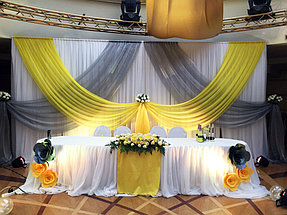 Оформление свадьбы в серо-желтом цвете (ресторан Le Dome) 5