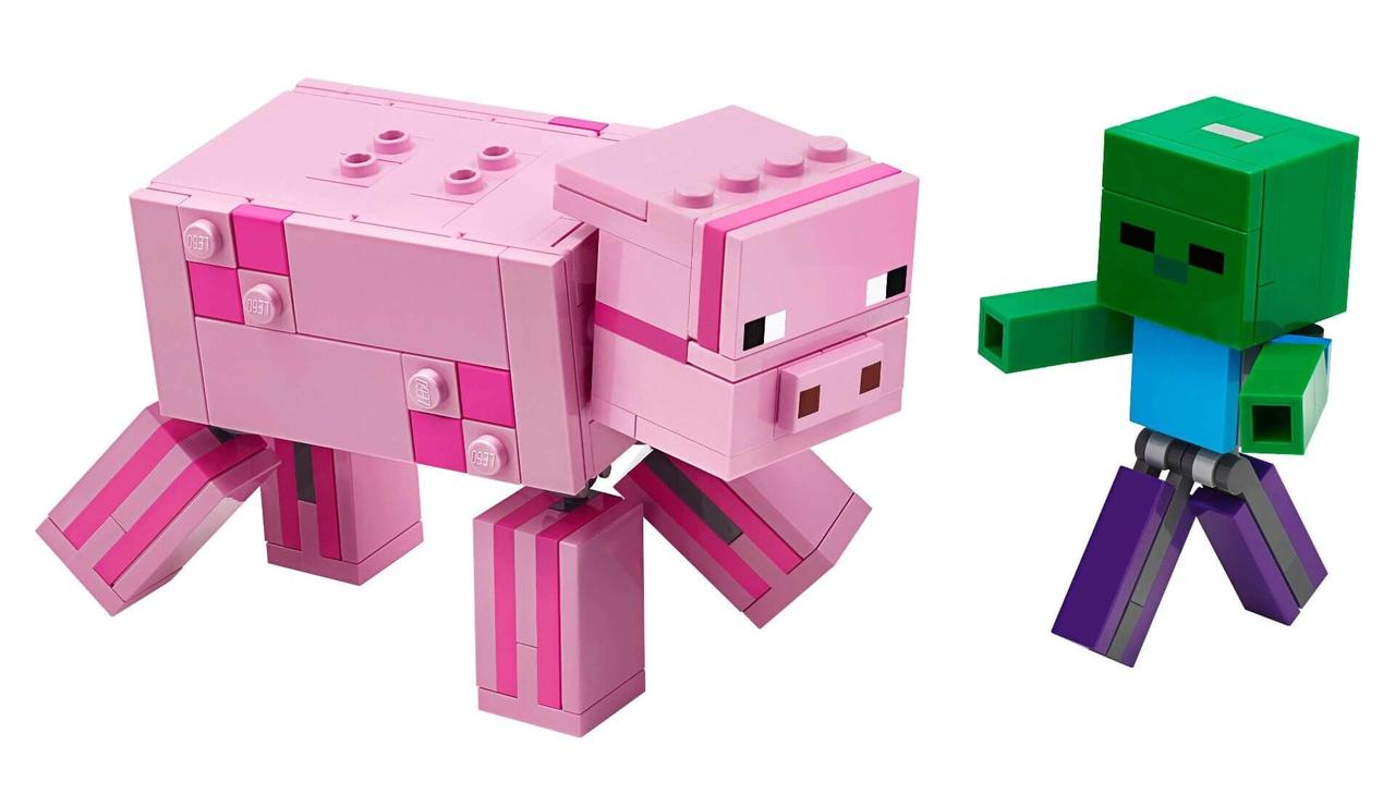 LEGO: Большие фигурки Свинья и Зомби-ребёнок Minecraft 21157