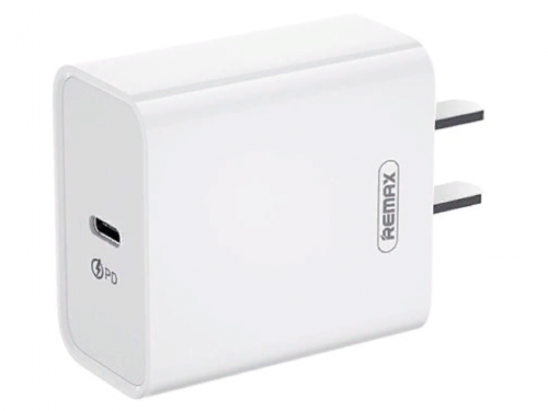 Сетевой адаптер с быстрой зарядкой Remax RP-U46 PD (USB-C, 18W, White) - фото 1 - id-p80062727
