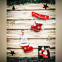 Сапог (игрушка на елку) С565, прямая подошва, с сеточкой (выс10см,подошва8см)