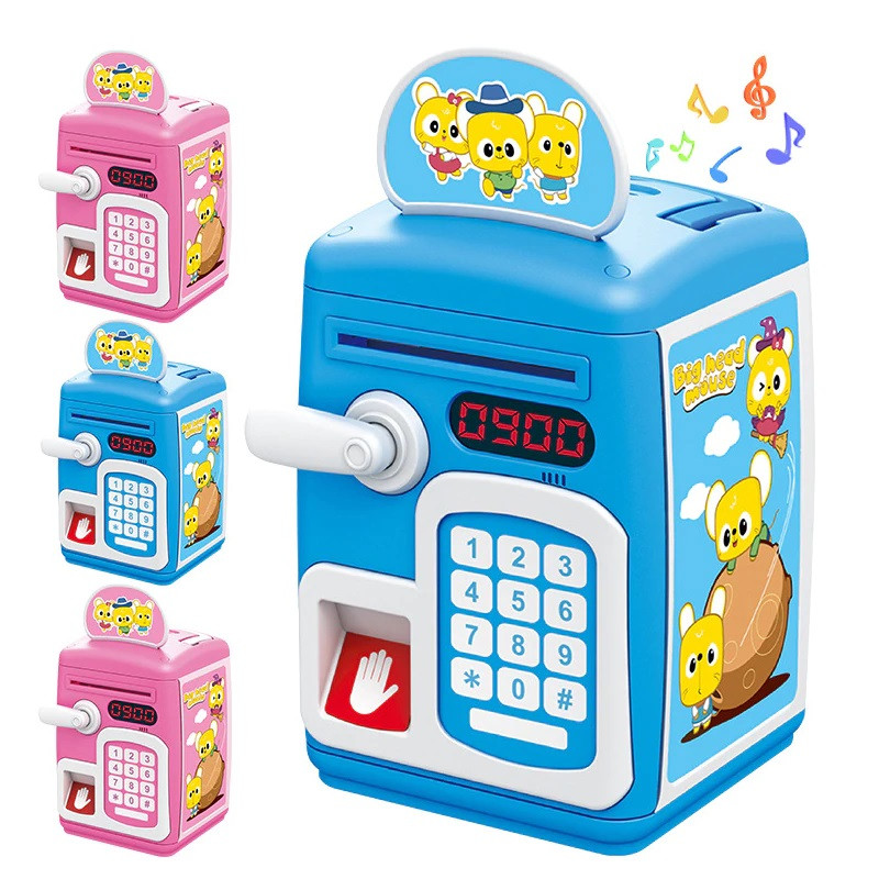 Детский сейф-копилка с отпечатком пальца, кодом и купюроприемником - фото 1 - id-p83696265