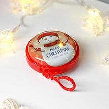 Шкатулка металл на карабине "Снеговичок" 8,2х8,2х3,5 см