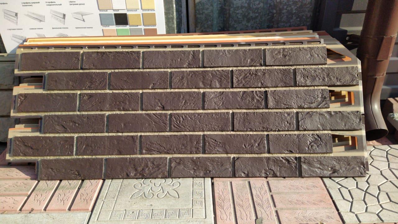 Фасадные панели 420x1000 мм VOX Vilo Brick DARK BROWN (Кирпич) Темно-коричневый с швами