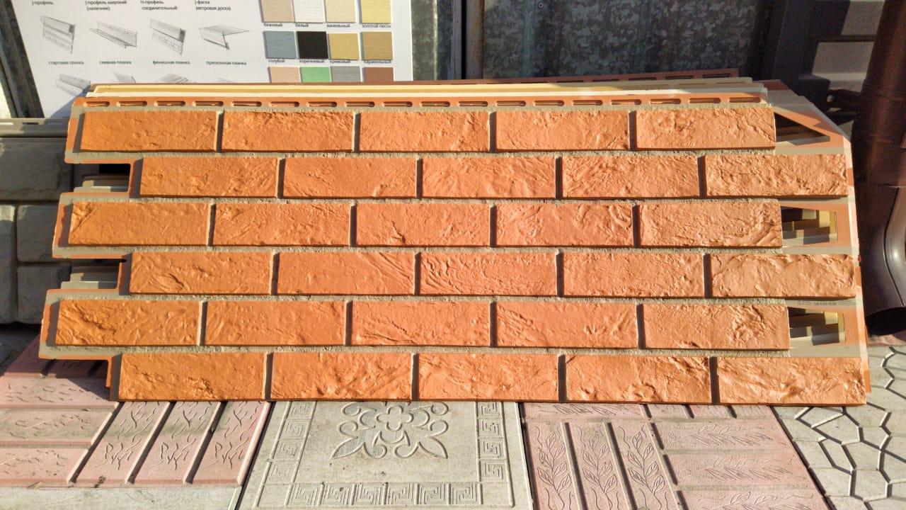 Фасадные панели 420x1000 мм VOX Vilo Brick Marron (Кирпич) Маррон с швами, фото 1