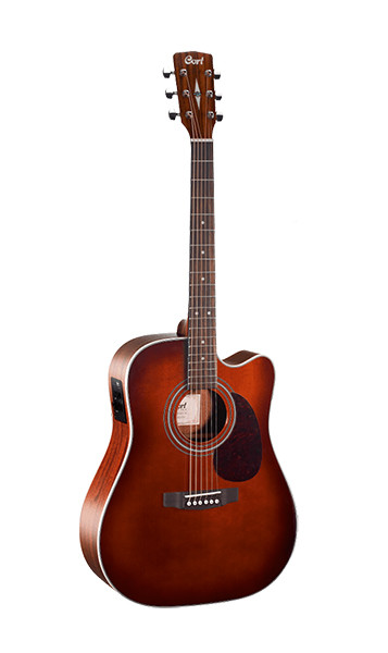 Электро-акустическая гитара, с вырезом, коричневая, Cort MR500E-BR