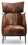 Дизайнерское кресло из эко-кожи, шоколадный, фото 2