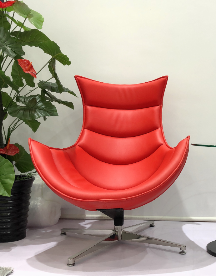 Дизайнерское кресло на полозьях, красное