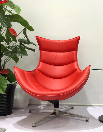 Дизайнерское кресло на полозьях, красное, фото 2