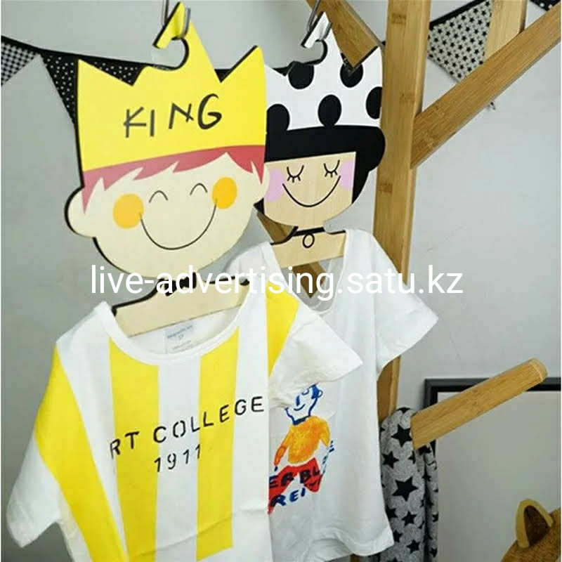 Деревянная вешалка для детской одежды Принц и Принцесса - фото 2 - id-p83750703
