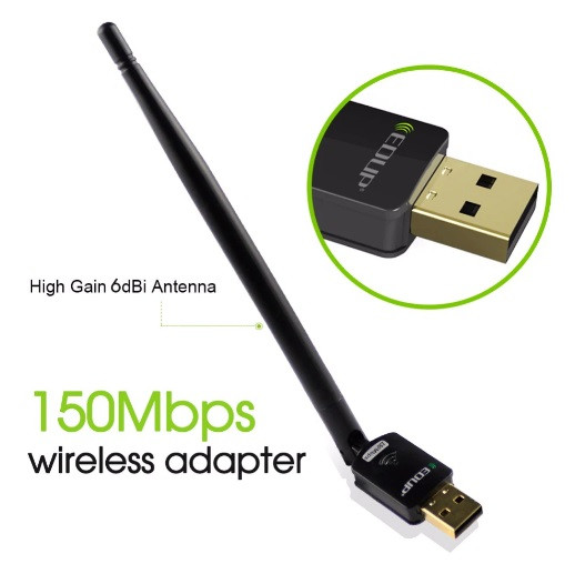 Беспроводной USB wifi адаптер EDUP с антенной. 150 Мб/с.