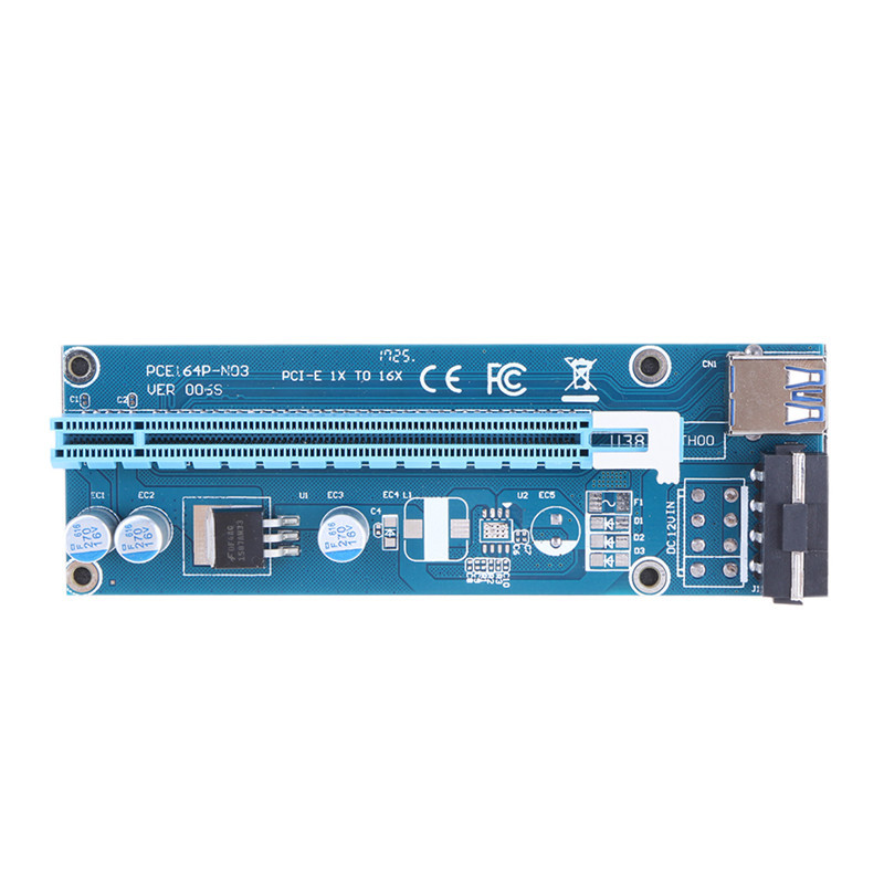 Riser / Райзер PCI-E 1x - 16x, Molex, версия 007