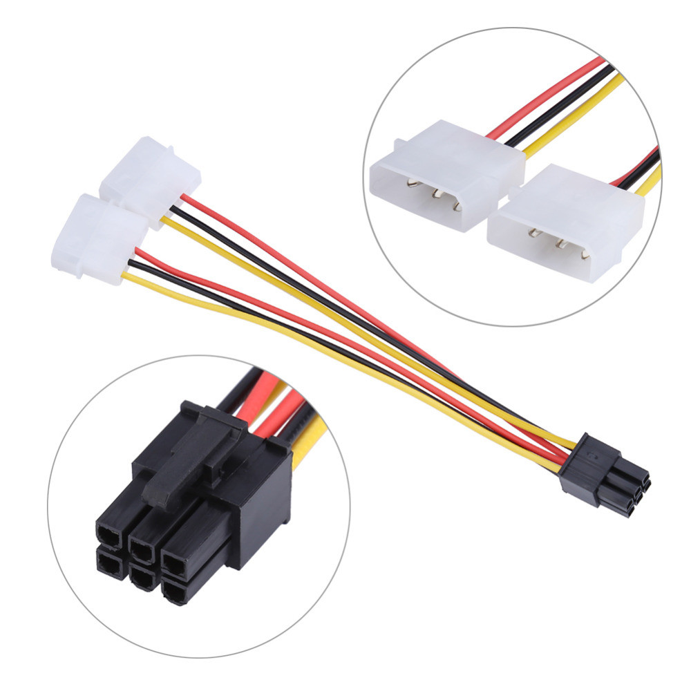 Кабель 2x Molex - 6 PCIE для питания видеокарты