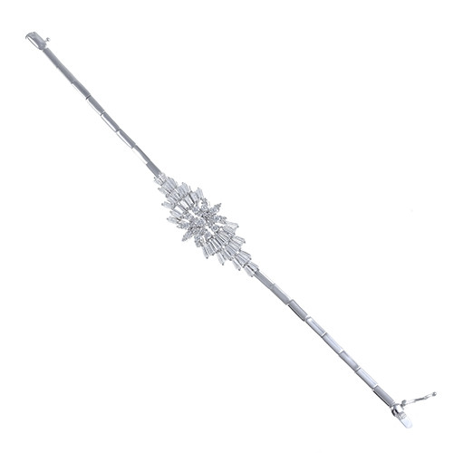 Браслет TEOSA серебро с родием, фианит, модное FY-B-7829-W