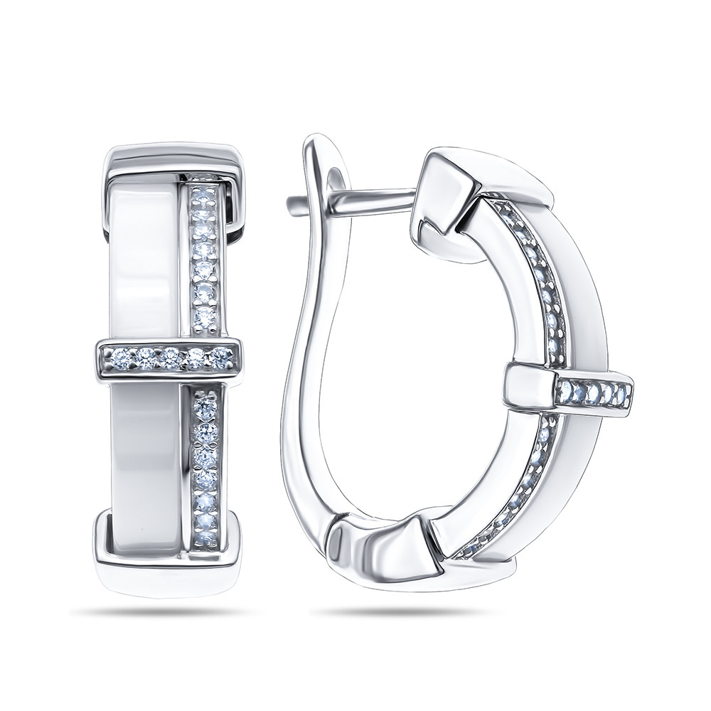 Серьги TEOSA серебро с родием SCE-451-W