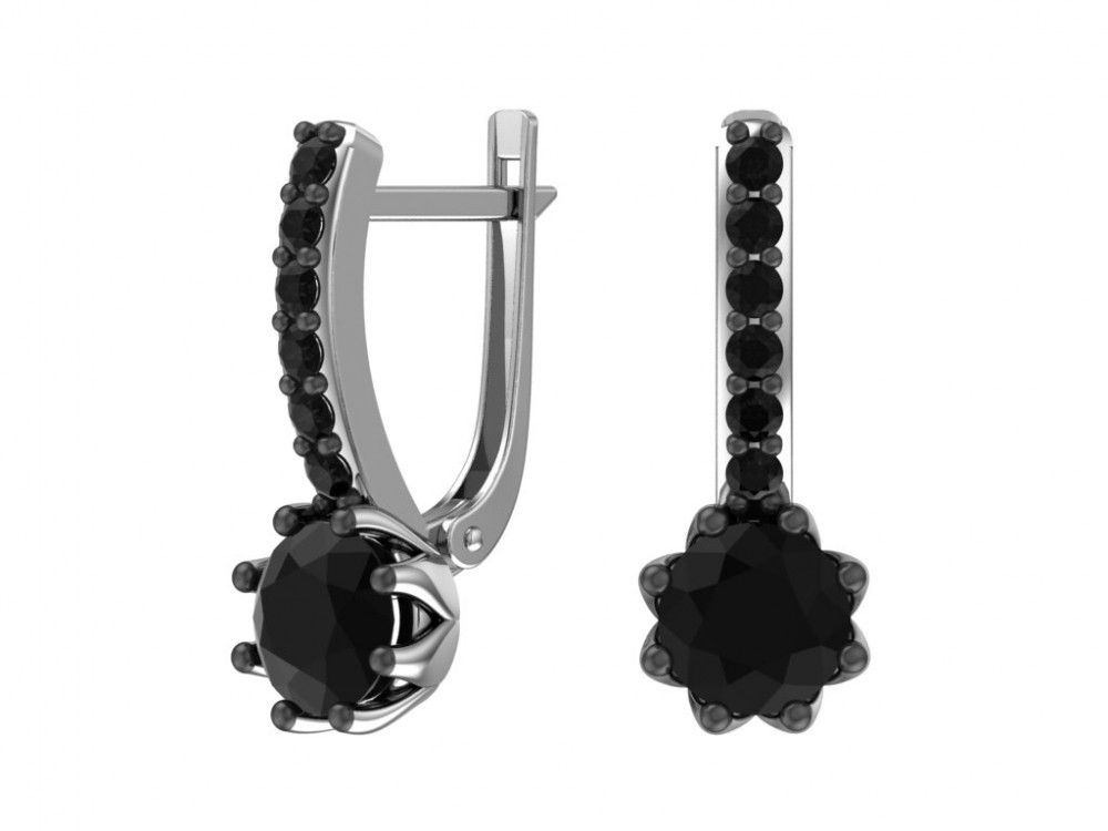 Серьги TEOSA серебро с родием 2100752-04435