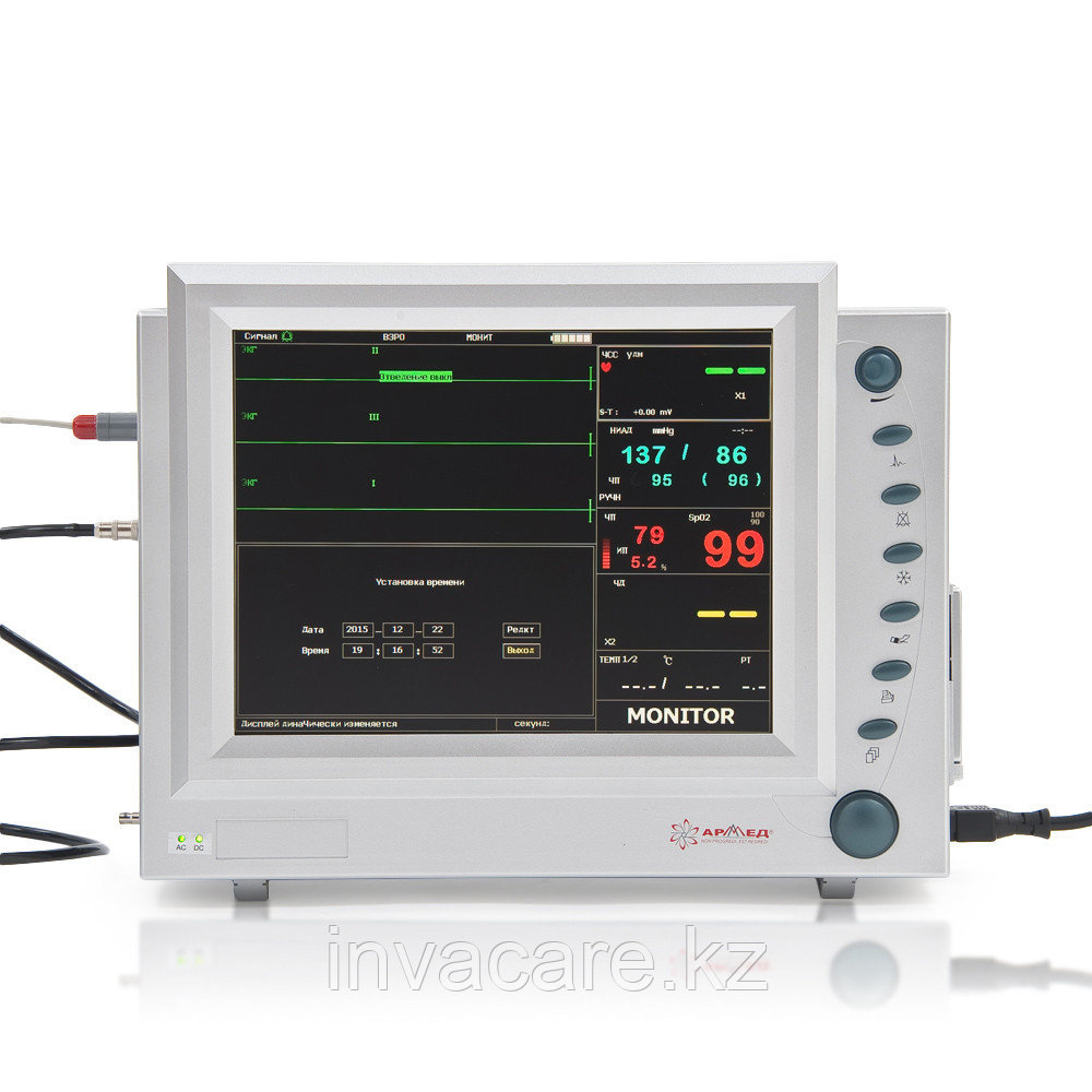 Монитор прикроватный многофункциональный медицинский "Armed": PC-9000b с приналежностями (Nellcor датчики