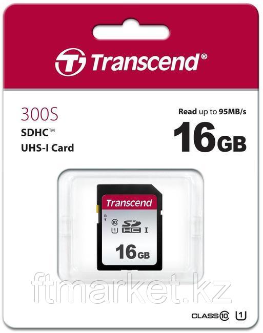 Карта памяти SD 16GB Class 10 U1 Transcend TS16GSDC300S