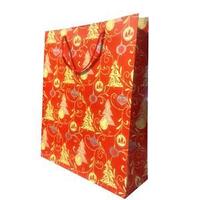 Пакет бумажный подарочный, цвет красный , размер 28 х 34 х 9 см