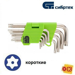 Ключи имбусовые Tamper-Torx 9 шт, T10-T50, СИБРТЕХ. 12321, фото 2
