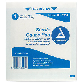 Бандаж, Марля и Повязка Dynarex Sterile Gauze Pads 4 X 4 (10.2 х 10х2) 12 3354, фото 2