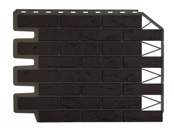 Фасадные панели Баварский кирпич Тёмно-коричневый 795х595 мм (0,38 м2) ДАЧНЫЙ FINEBER