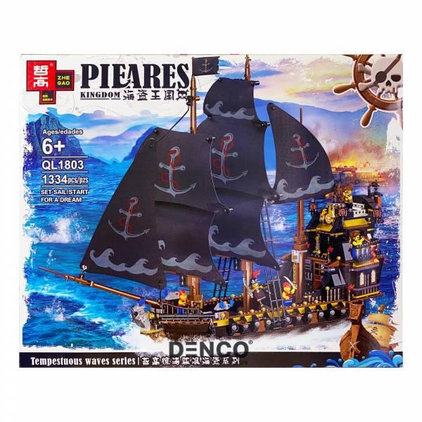 Конструктор QL1803 Пиратский Корабль на чёрных парусах, 1334 дет. (Аналог LEGO)