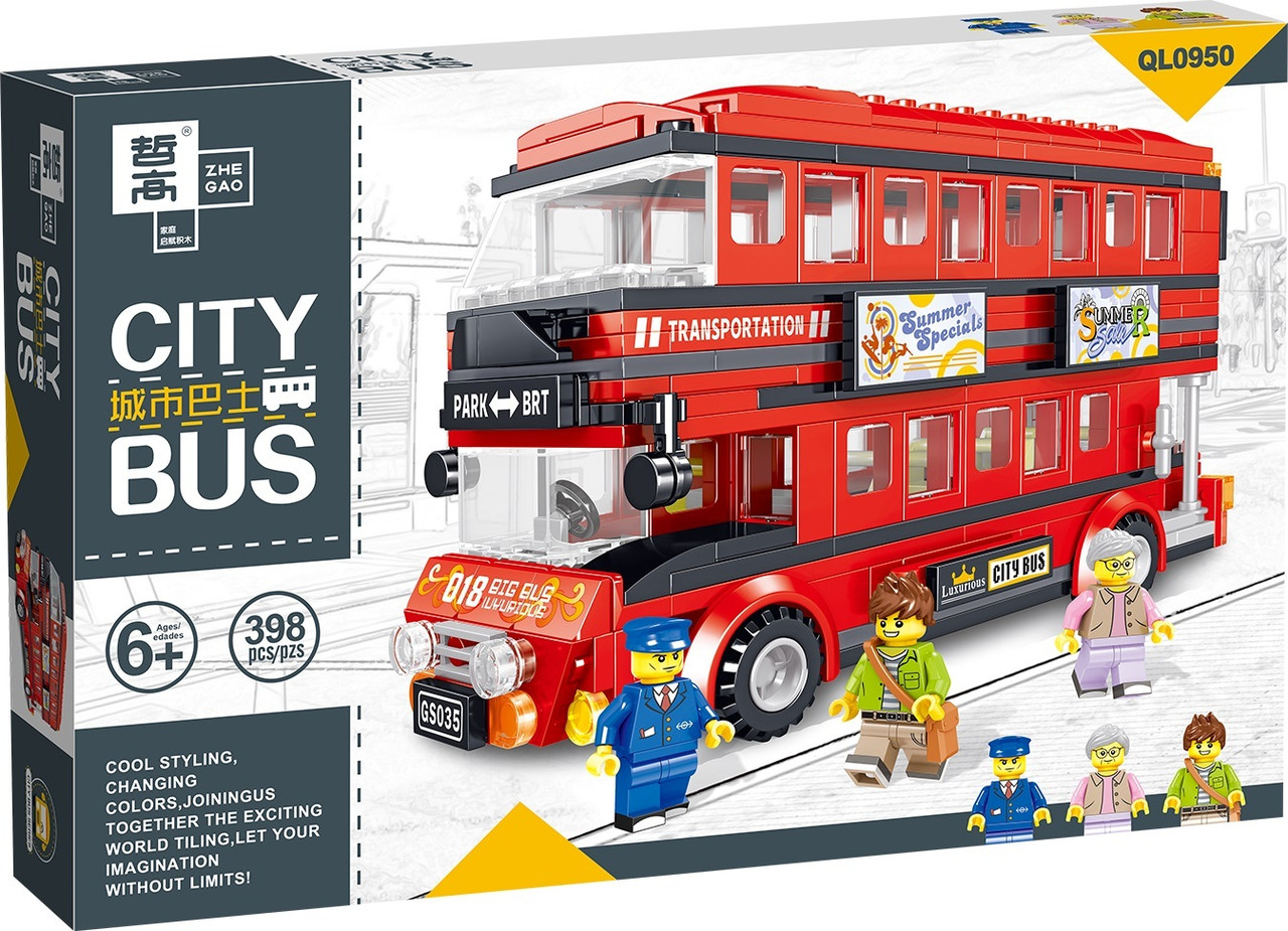 Конструктор QL0950 Двухэтажный автобус Лондонсткий Даблдеккер, 398 дет. (Аналог LEGO)