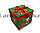 Подарочная коробка S(10х10х10) квадратная в новогодней тематике зеленого цвета с красной лентой Дед Мороз елка, фото 4
