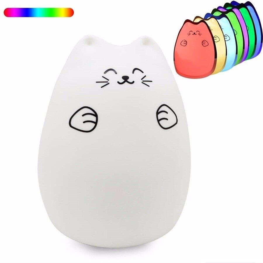 Силиконовый Led ночник-лампа "Кошечка" Язычок