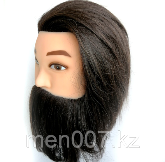 Манекен головы мужской 100% натуральный волос (брюнет) - фото 2 - id-p83799315