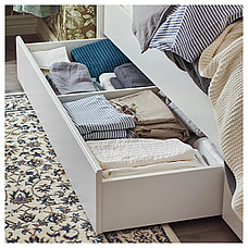 Кровать каркас 2 ящика СОНГЕСАНД белый Лонсет 160x200 см ИКЕА, IKEA, фото 2
