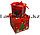Подарочная коробка S(10х10х10) квадратная в новогодней тематике красного цвета с красной лентой елочка, фото 3