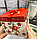 Подарочная коробка M(15х15х15) квадратная в новогодней тематике белого цвета с красной лентой игрушки звезда, фото 2