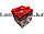 Подарочная коробка S(10х10х10) квадратная в новогодней тематике белого цвета с красной лентой елочные игрушки, фото 3