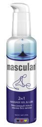Массажный гель и смазка Masculan 2 в 1 без запаха 130 мл