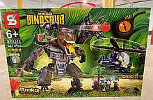 Конструктор SY 1513 робозавры спасение на верталете 901 деталей Аналог лего Lego Jurassic World юрский мир