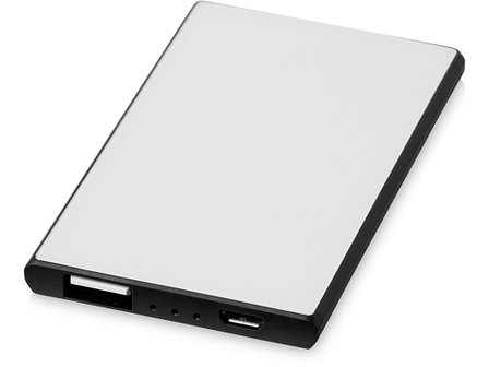 Портативное зарядное устройство Slim Credit Card, черный/белый, фото 2