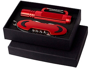 Подарочный набор Ranger с фонариком и ножом, красный, фото 2