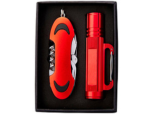 Подарочный набор Ranger с фонариком и ножом, красный, фото 2