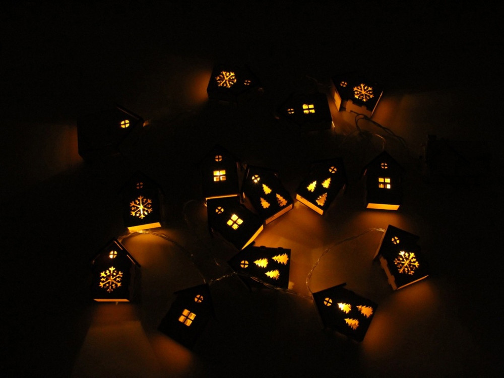 Елочная гирлянда с лампочками Зимняя сказка деревянная - фото 3 - id-p83818149