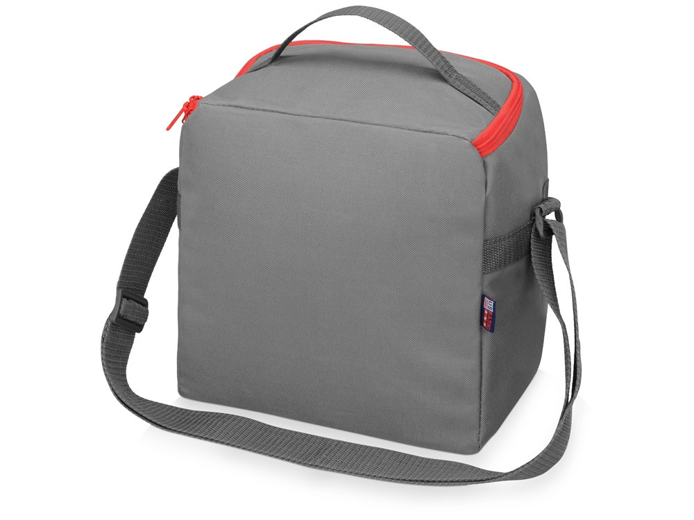 Изотермическая сумка-холодильник Classic c контрастной молнией, серый/красный - фото 3 - id-p83817590