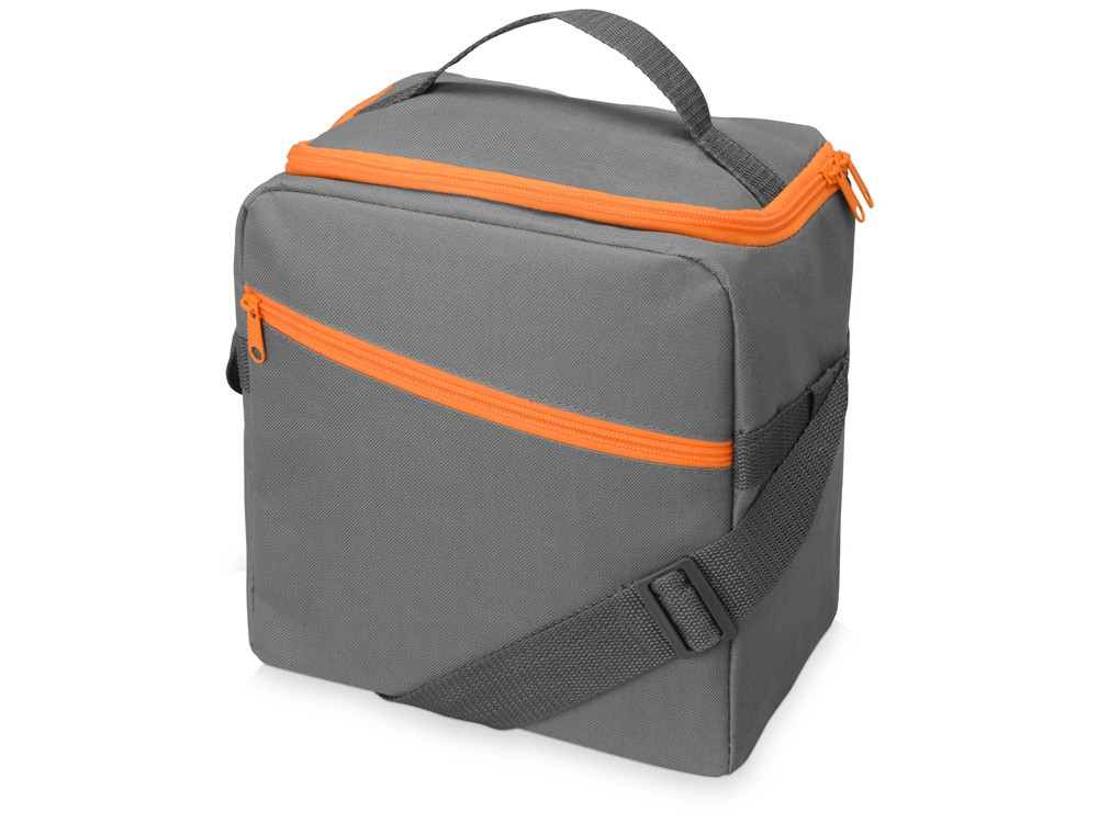 Изотермическая сумка-холодильник Classic c контрастной молнией, серый/оранжевый - фото 1 - id-p83817591