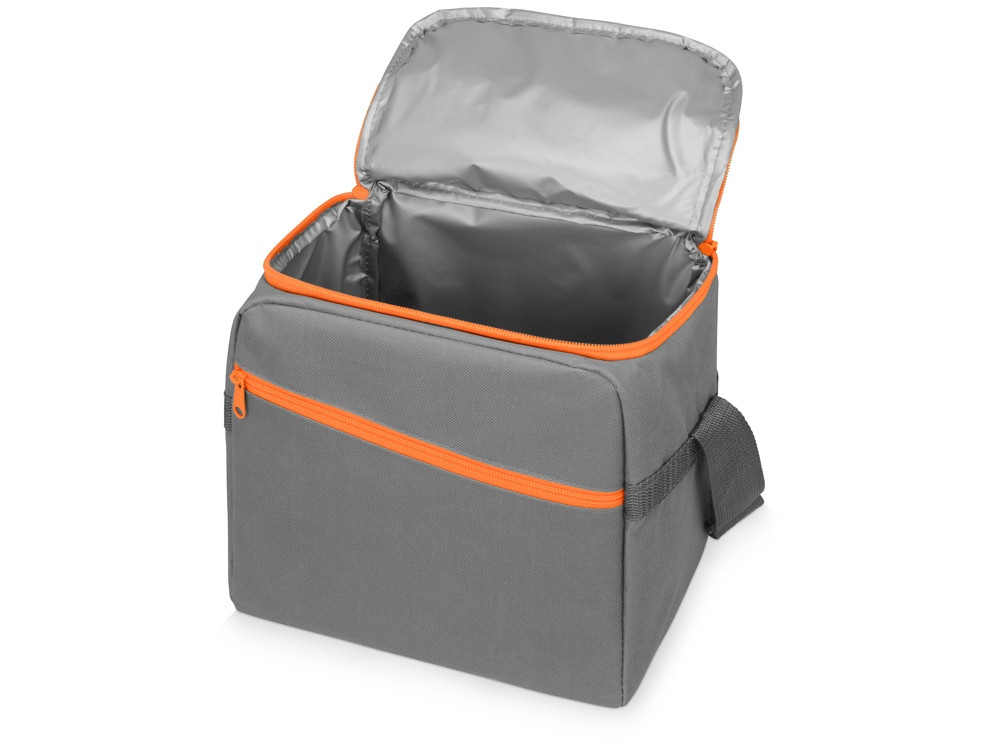 Изотермическая сумка-холодильник Classic c контрастной молнией, серый/оранжевый - фото 2 - id-p83817591