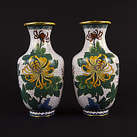 Парные вазы «Хризантемы» Китай. Середина ХХ века