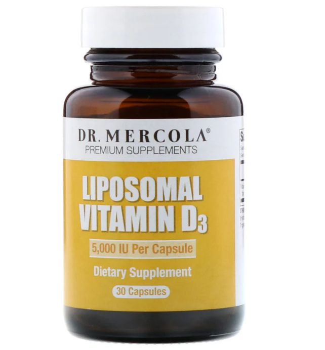 Dr. Mercola, липосомальный витамин D3, 5000 МЕ, 30 капсул