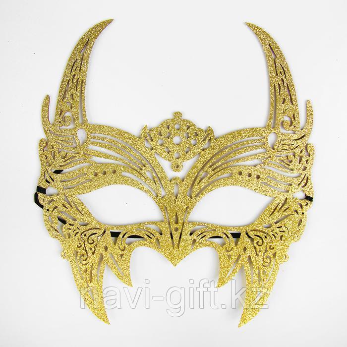 Карнавальная маска «Леди», цвет золотой