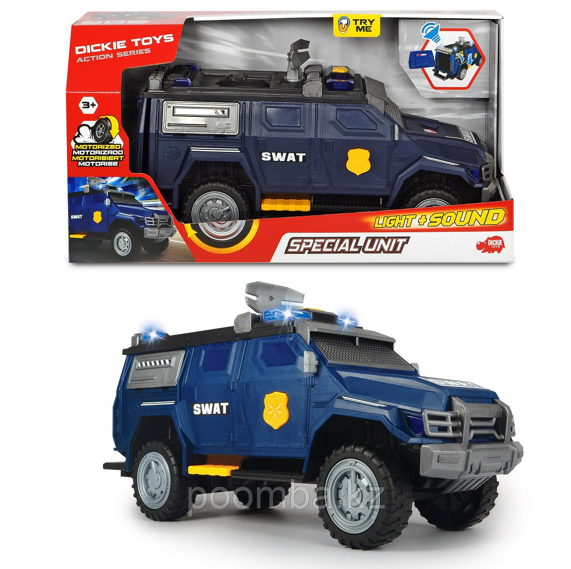 Машинка Спецназа моторизированная 40 см свет звук Dickie Toys