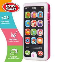 Смартфон интерактивный обучающий iPhone для детей «Умняга» Play Smart (Розовый)